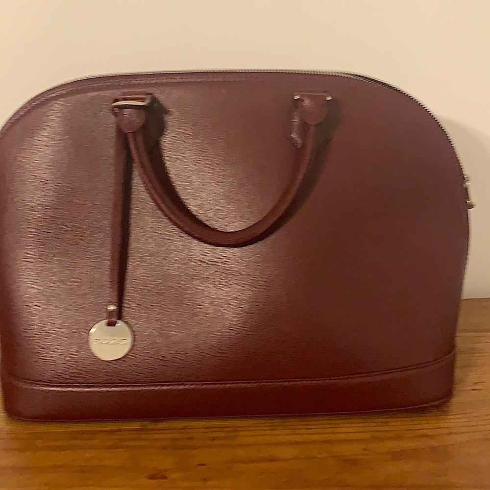 Italian leather Satchel handbag - Burgundy